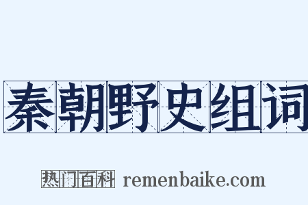 秦朝野史组词是什么意思的图片